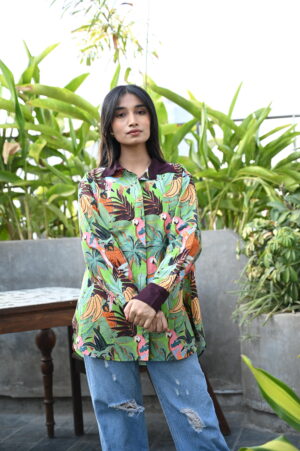 green parrot shirt